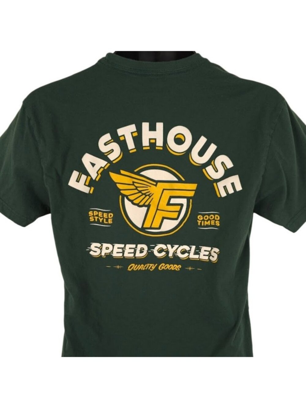 Fasthouse Speed Cycles t Shirt Mens Size Small Green Dirt Bike Racing
